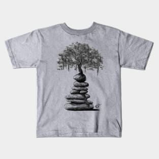 Fleeting Harmony Black and White Kids T-Shirt